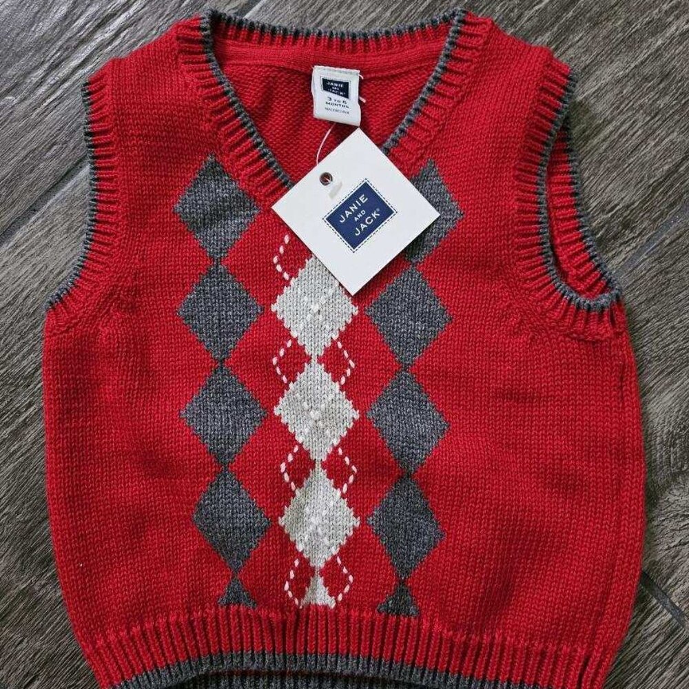 Janie and Jack Sweater Vest 3-6 months